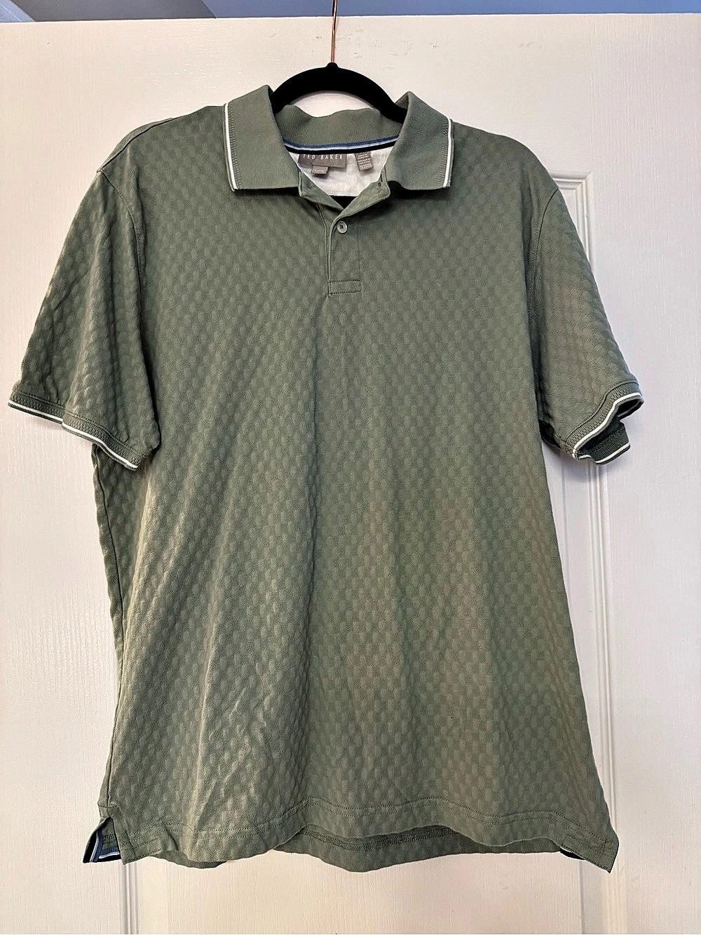 Ted Baker Men's Geometric Polo Green Size Large